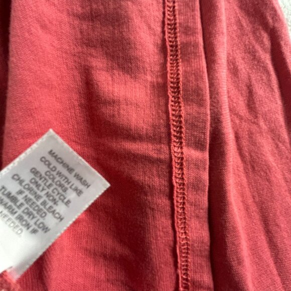 J. Jill Womens Ruffle Front Henley Tee Long Sleeve Shirt Top Currant Medium New - Picture 7 of 8